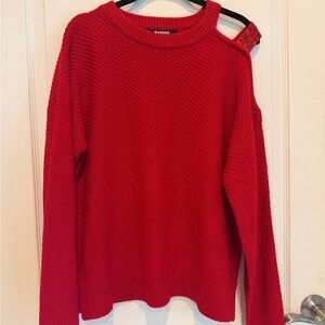 NWT DKNY Off-the-Shoulder Red Sweater